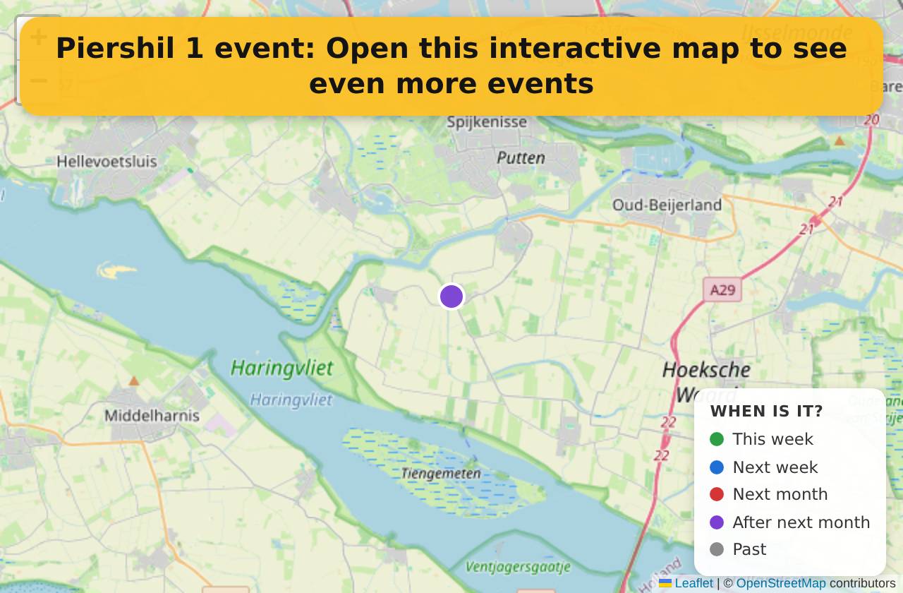 Map of events in Piershil on the interactive EVENTULIST map