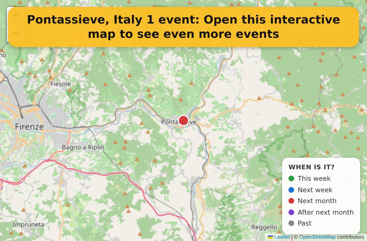 Map of events in Pontassieve, Italy on the interactive EVENTULIST map