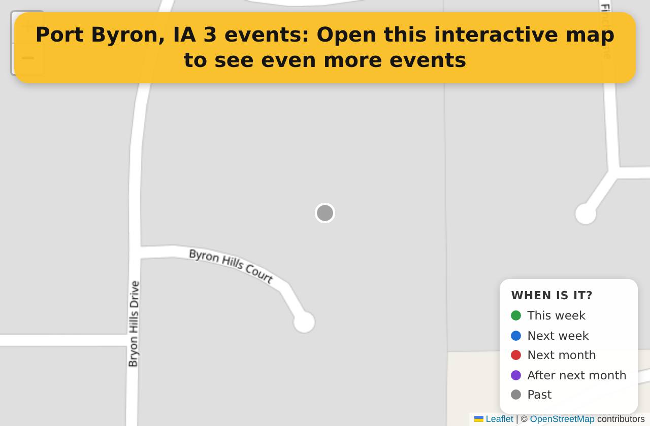 Map of events in Port Byron, IA on the interactive EVENTULIST map