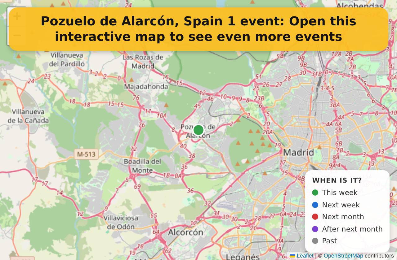 Map of events in Pozuelo de Alarcón, Spain on the interactive EVENTULIST map