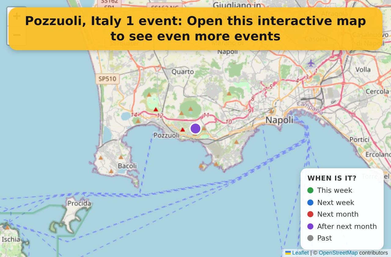 Map of events in Pozzuoli, Italy on the interactive EVENTULIST map
