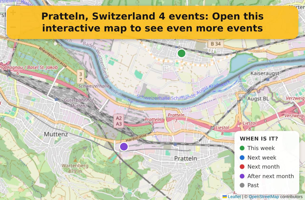 Map of events in Pratteln, Switzerland on the interactive EVENTULIST map