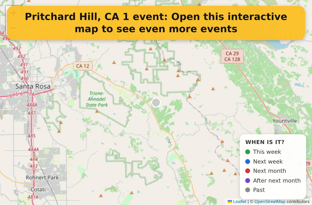 Map of events in Pritchard Hill, CA on the interactive EVENTULIST map