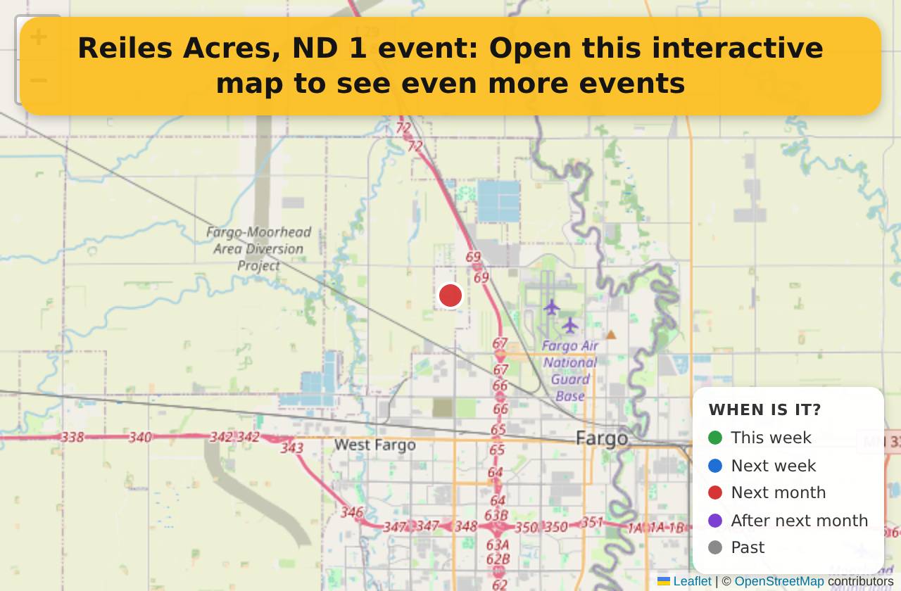 Map of events in Reiles Acres, ND on the interactive EVENTULIST map