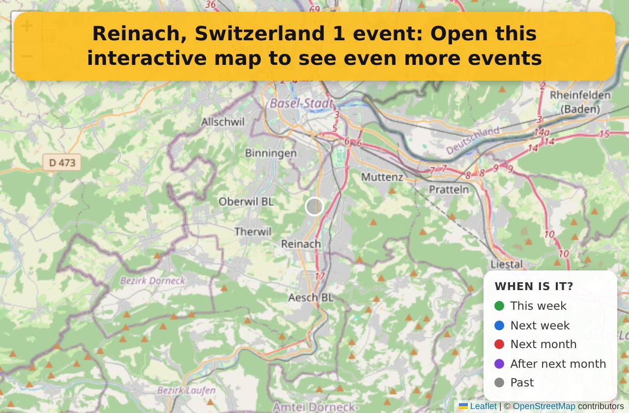 Map of events in Reinach, Switzerland on the interactive EVENTULIST map