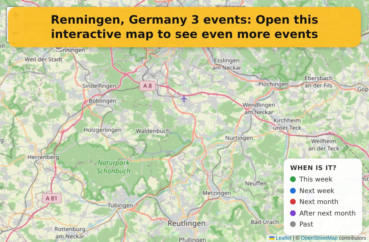 Map of events in Renningen, Germany on the interactive EVENTULIST map