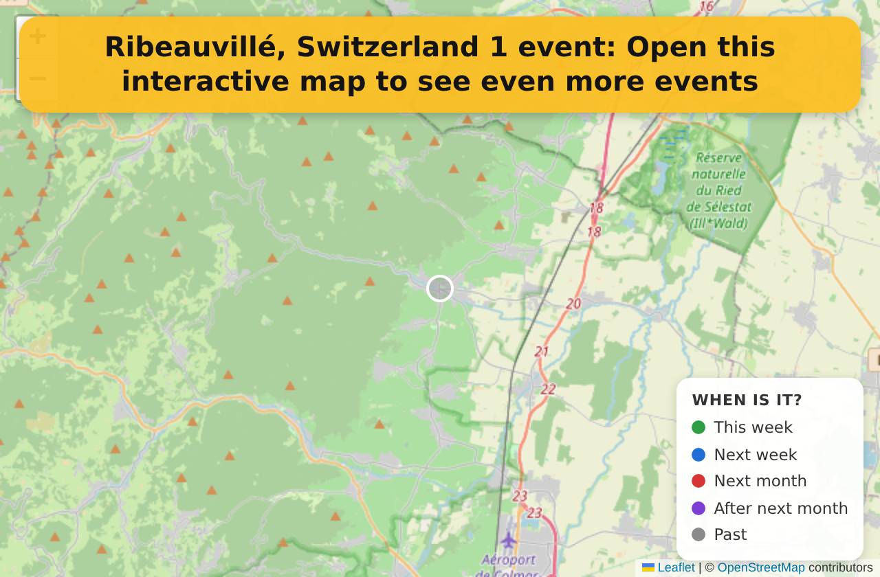 Map of events in Ribeauvillé, Switzerland on the interactive EVENTULIST map