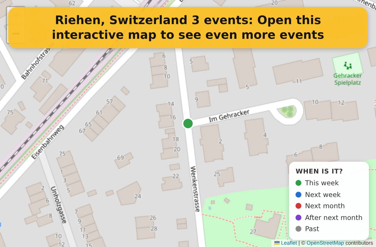 Map of events in Riehen, Switzerland on the interactive EVENTULIST map