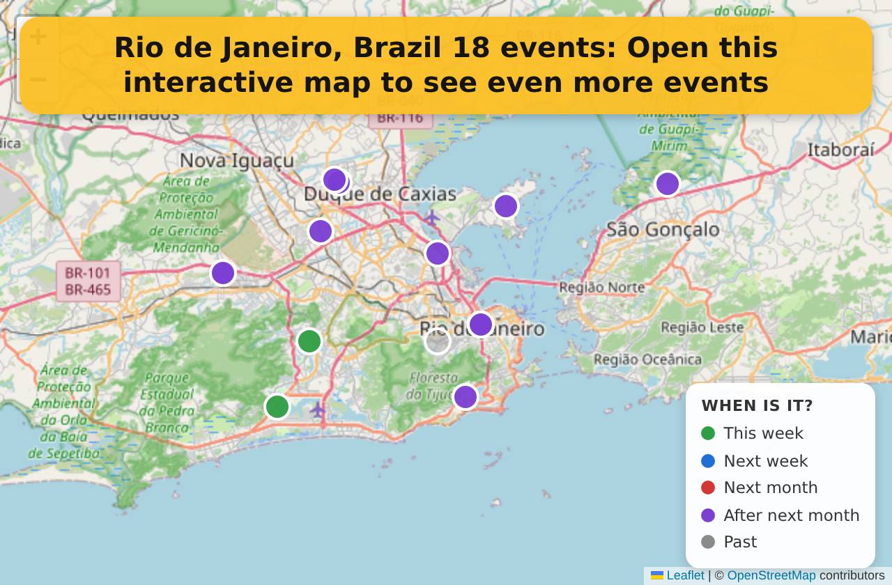 Map of events in Rio de Janeiro, Brazil on the interactive EVENTULIST map
