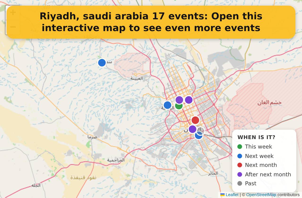 Map of events in Riyadh, saudi arabia on the interactive EVENTULIST map