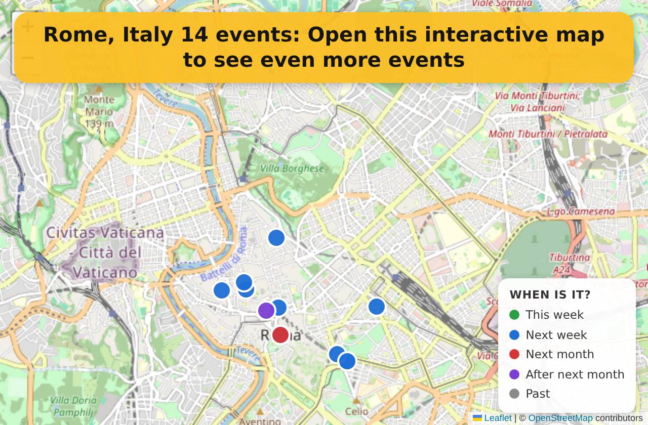Map of events in Rome, Italy on the interactive EVENTULIST map