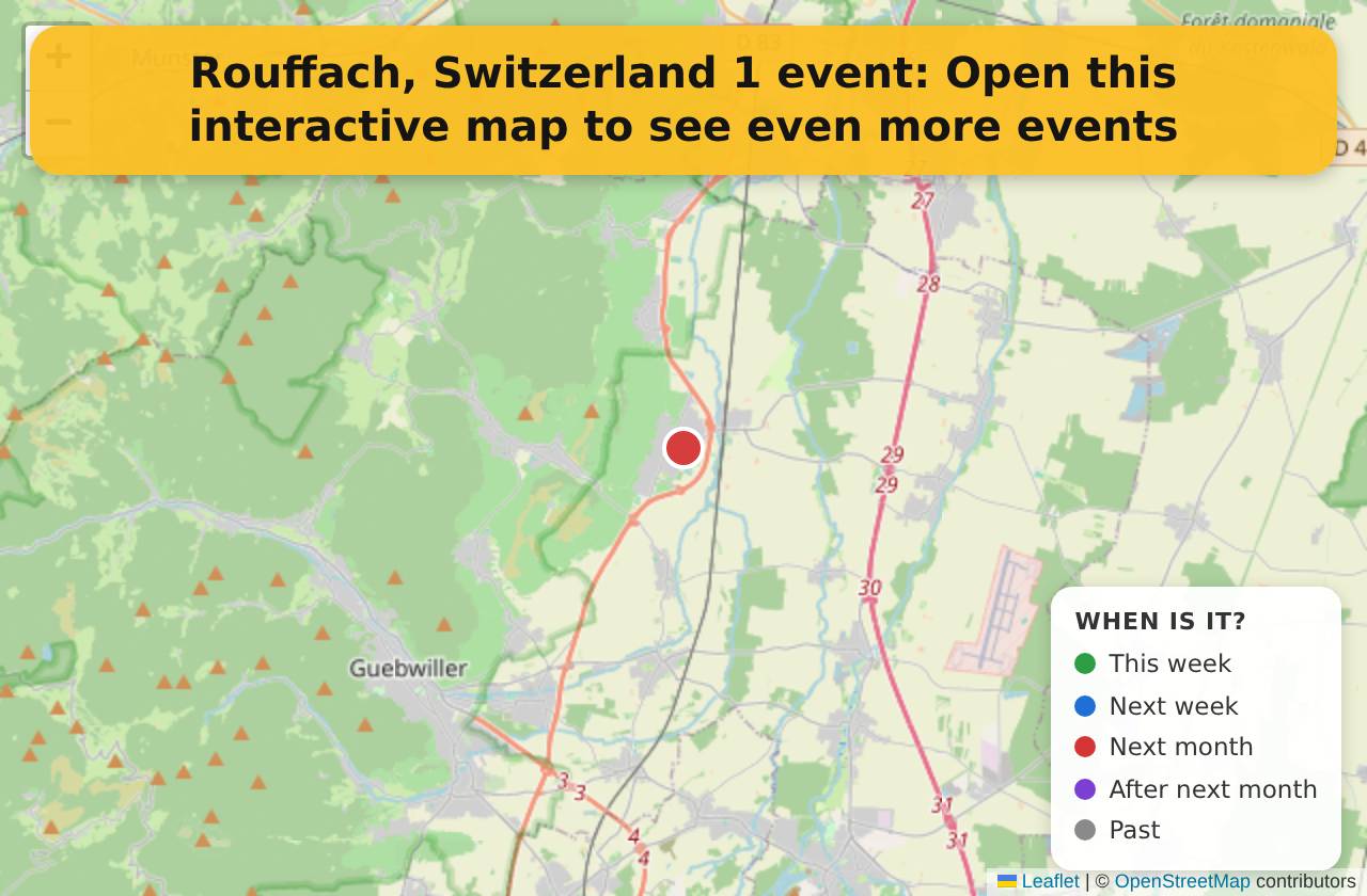 Map of events in Rouffach, Switzerland on the interactive EVENTULIST map