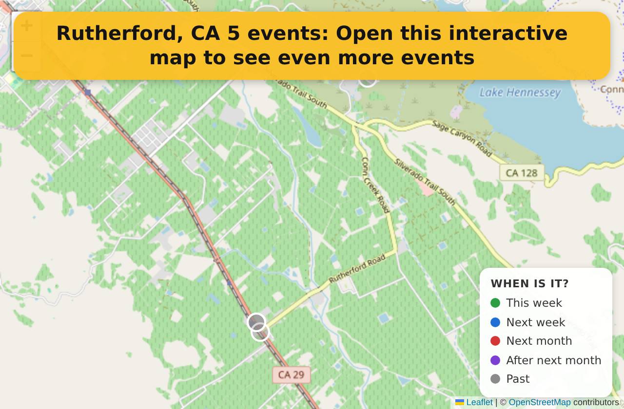 Map of events in Rutherford, CA on the interactive EVENTULIST map