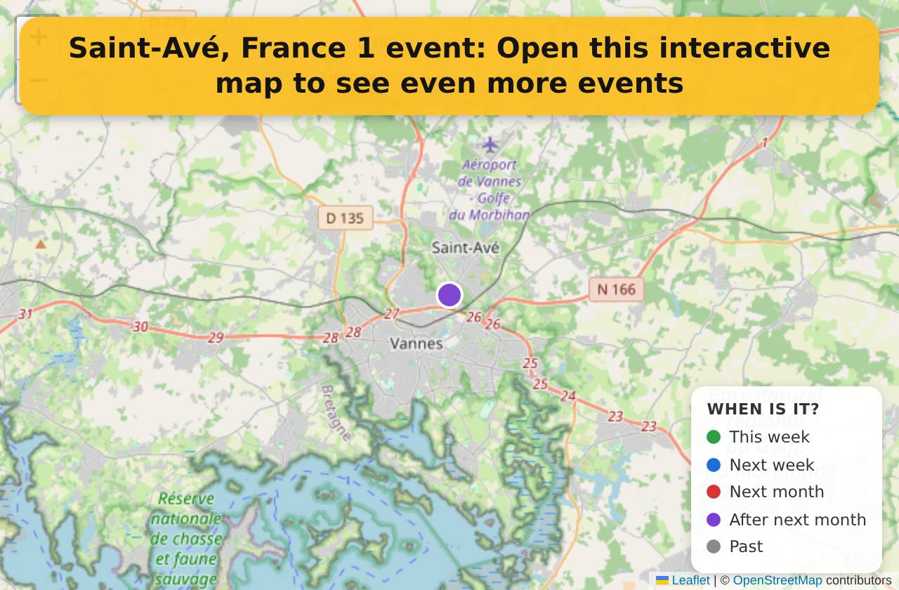Map of events in Saint-Avé, France on the interactive EVENTULIST map