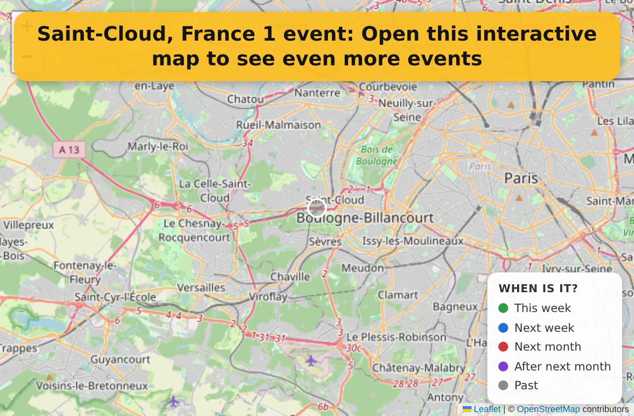 Map of events in Saint-Cloud, France on the interactive EVENTULIST map