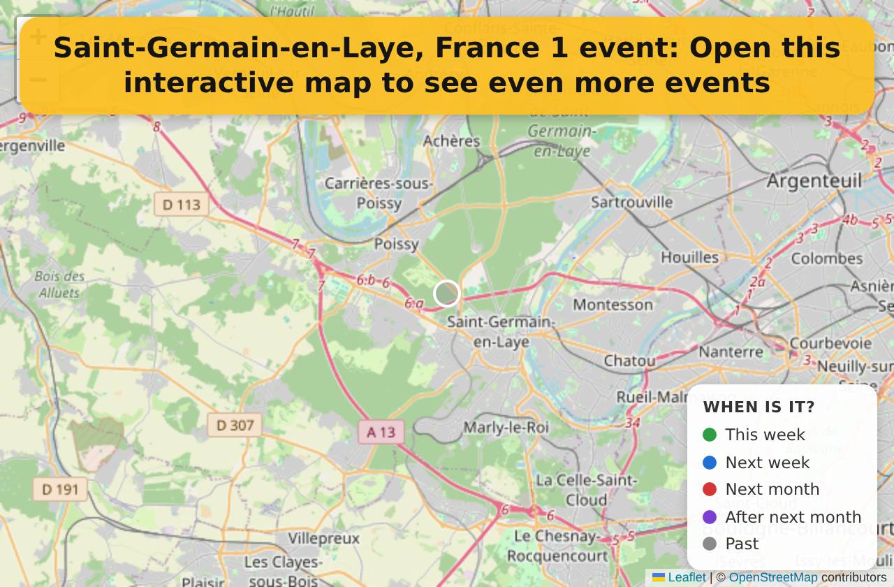 Map of events in Saint-Germain-en-Laye, France on the interactive EVENTULIST map