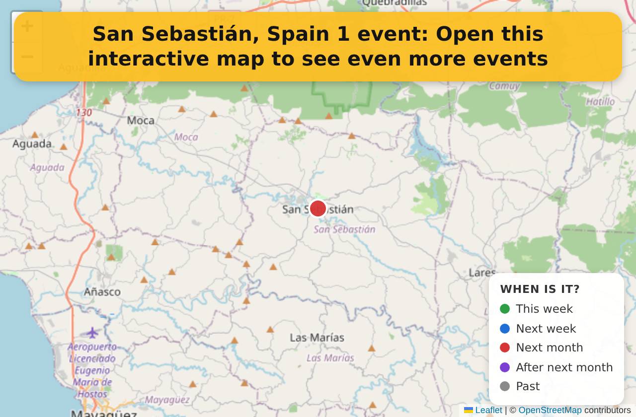 Map of events in San Sebastián, Spain on the interactive EVENTULIST map