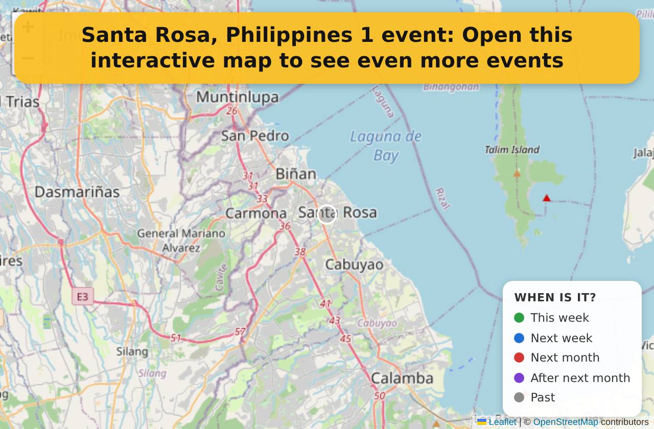 Map of events in Santa Rosa, Philippines on the interactive EVENTULIST map