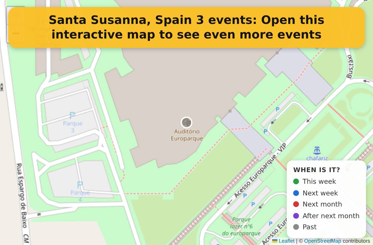 Map of events in Santa Susanna, Spain on the interactive EVENTULIST map