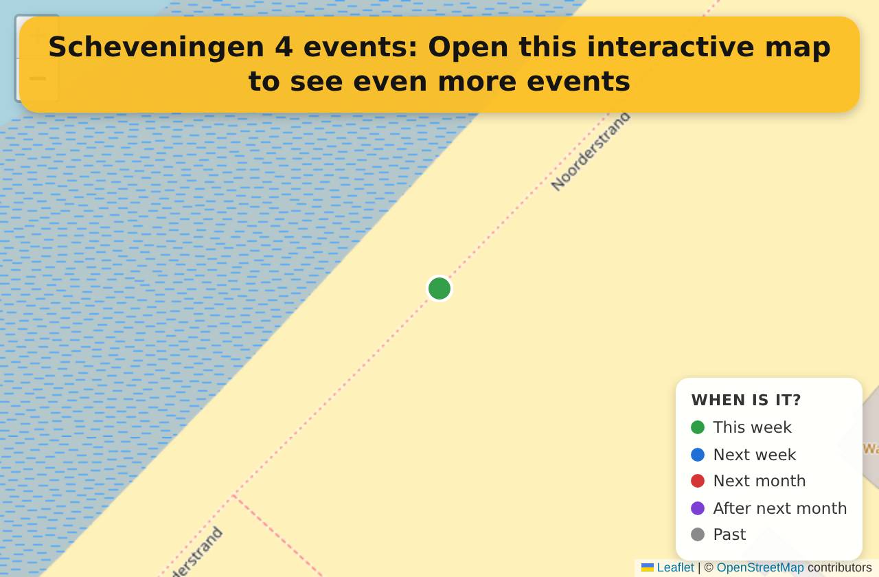 Map of events in Scheveningen on the interactive EVENTULIST map