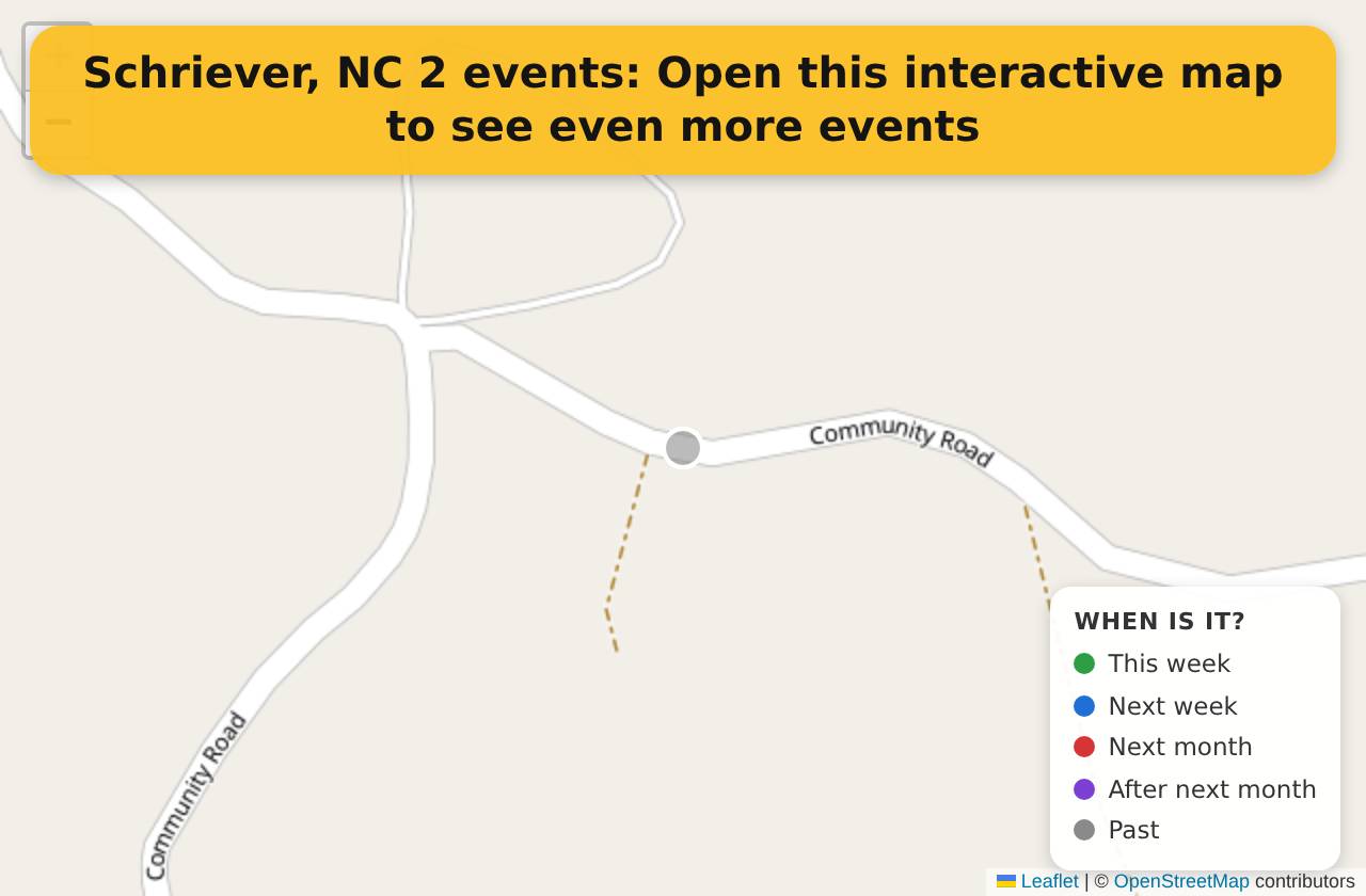 Map of events in Schriever, NC on the interactive EVENTULIST map