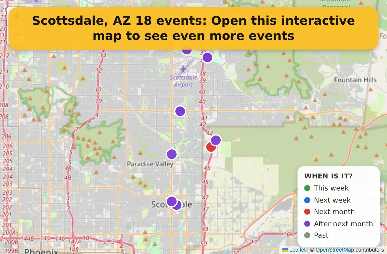 Map of events in Scottsdale, AZ on the interactive EVENTULIST map