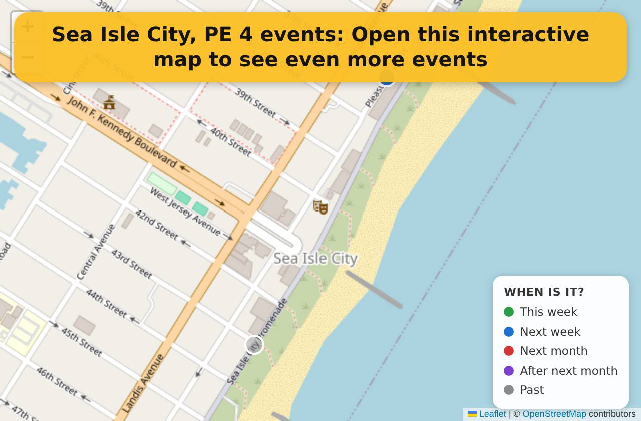 Map of events in Sea Isle City, PE on the interactive EVENTULIST map