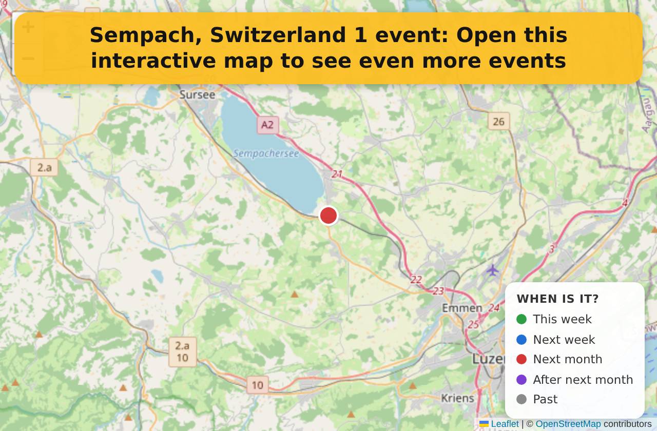 Map of events in Sempach, Switzerland on the interactive EVENTULIST map