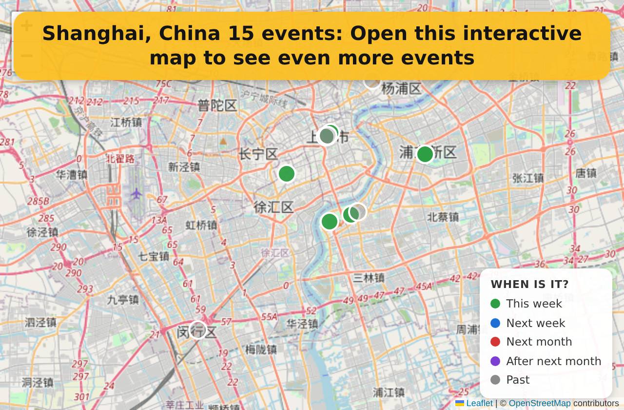 Map of events in Shanghai, China on the interactive EVENTULIST map