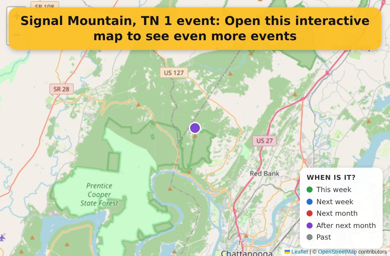Map of events in Signal Mountain, TN on the interactive EVENTULIST map