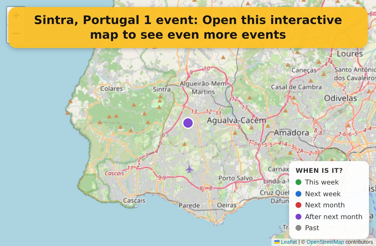 Map of events in Sintra, Portugal on the interactive EVENTULIST map