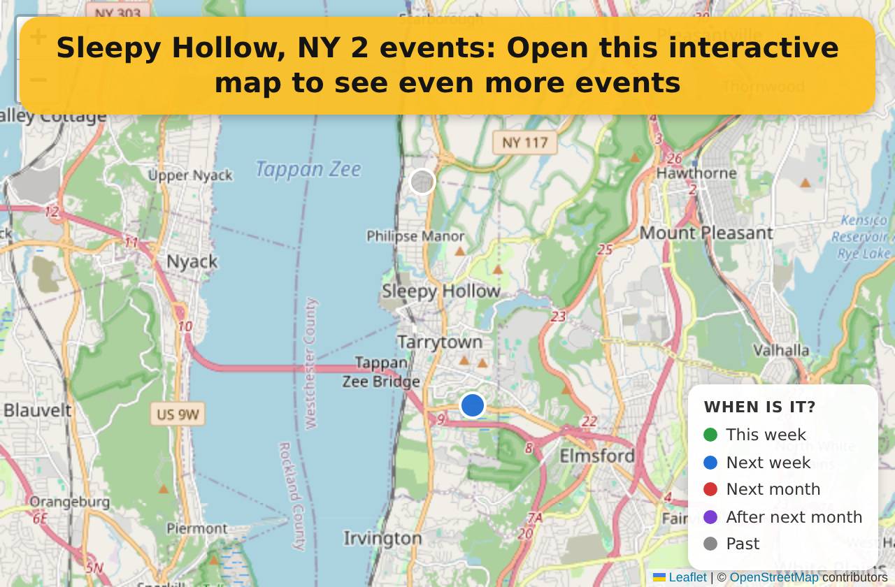 Map of events in Sleepy Hollow, NY on the interactive EVENTULIST map