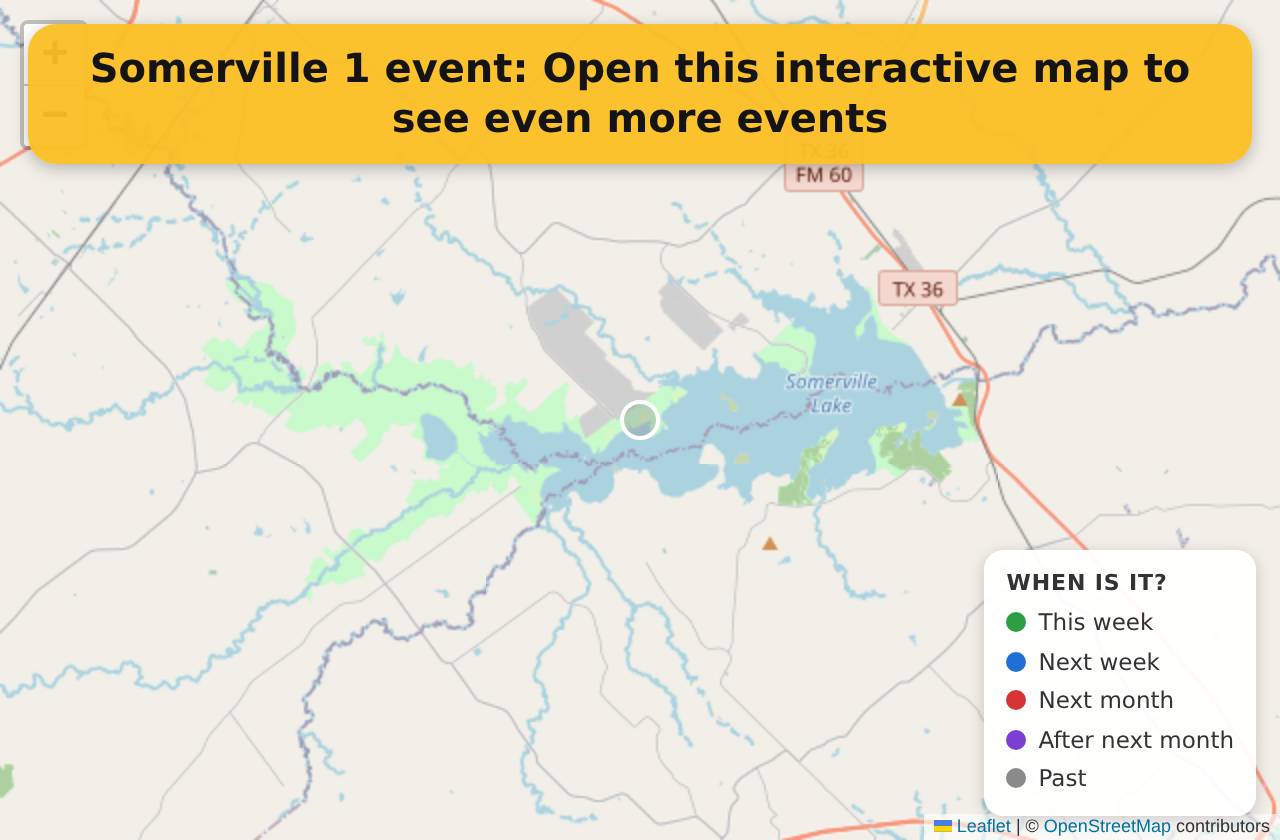 Map of events in Somerville on the interactive EVENTULIST map