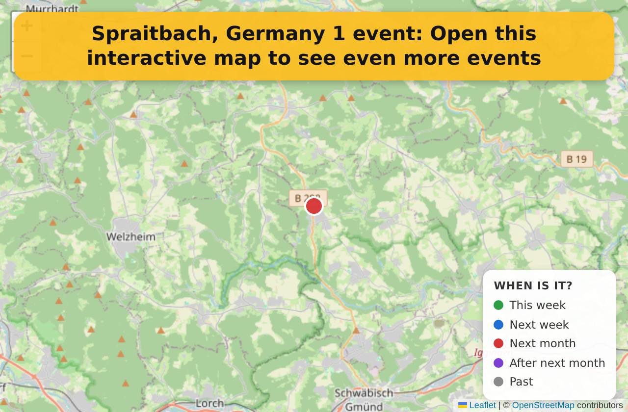 Map of events in Spraitbach, Germany on the interactive EVENTULIST map