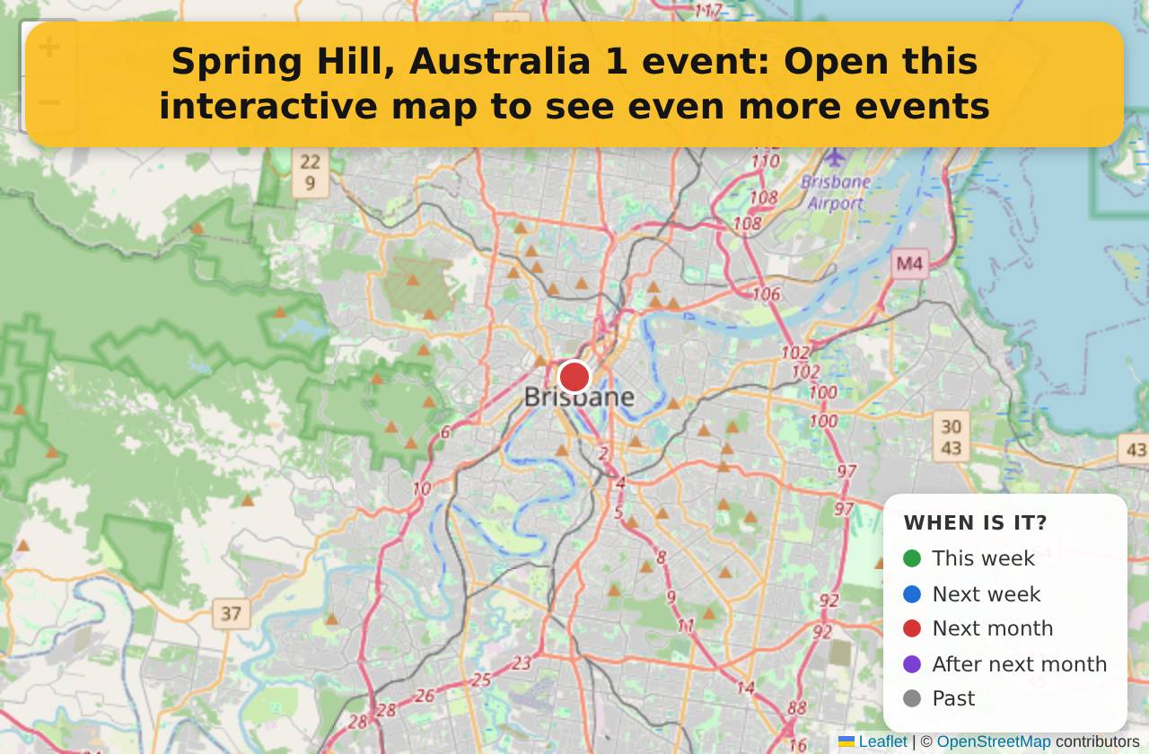 Map of events in Spring Hill, Australia on the interactive EVENTULIST map