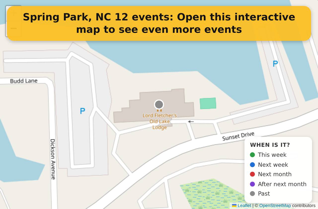 Map of events in Spring Park, NC on the interactive EVENTULIST map