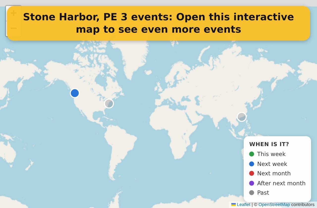Map of events in Stone Harbor, PE on the interactive EVENTULIST map