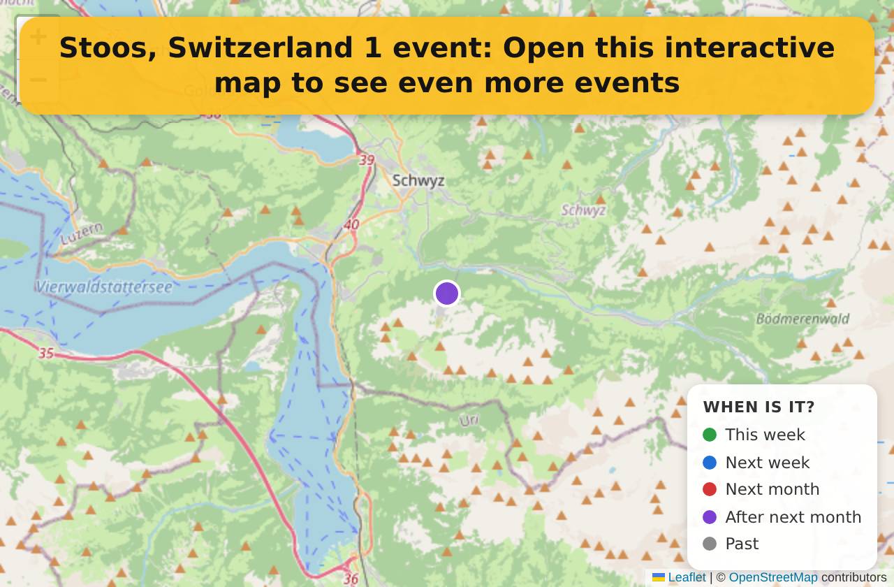 Map of events in Stoos, Switzerland on the interactive EVENTULIST map