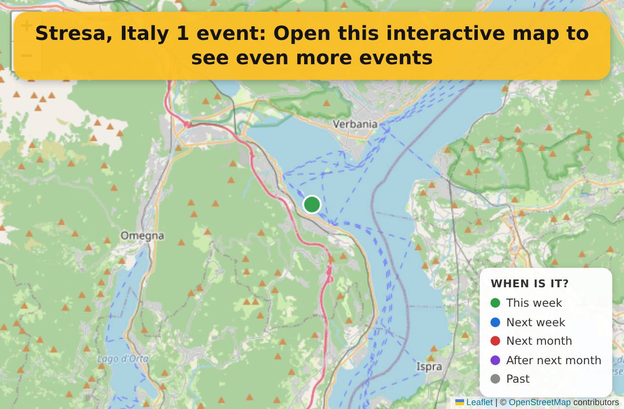 Map of events in Stresa, Italy on the interactive EVENTULIST map
