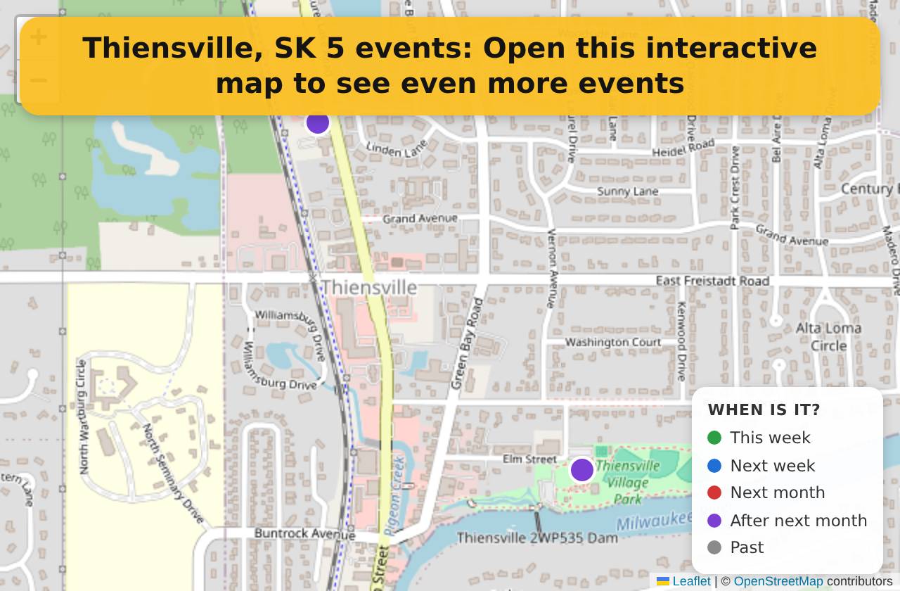 Map of events in Thiensville, SK on the interactive EVENTULIST map