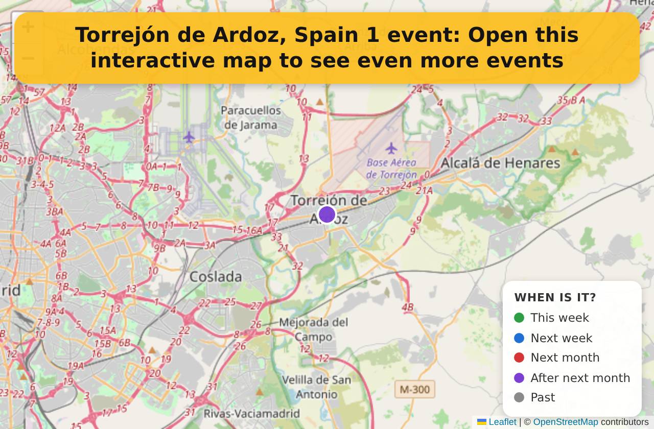Map of events in Torrejón de Ardoz, Spain on the interactive EVENTULIST map