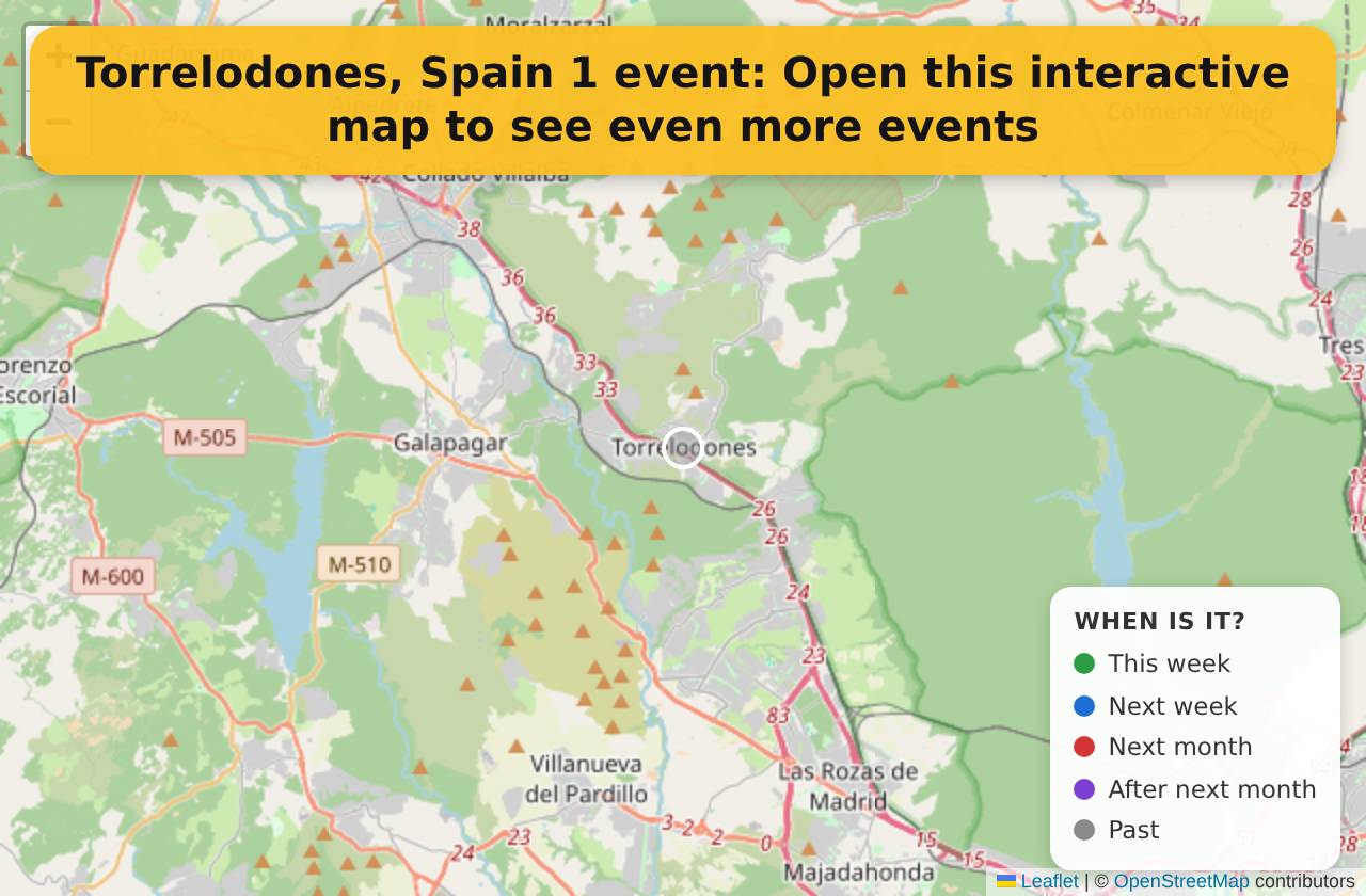 Map of events in Torrelodones, Spain on the interactive EVENTULIST map