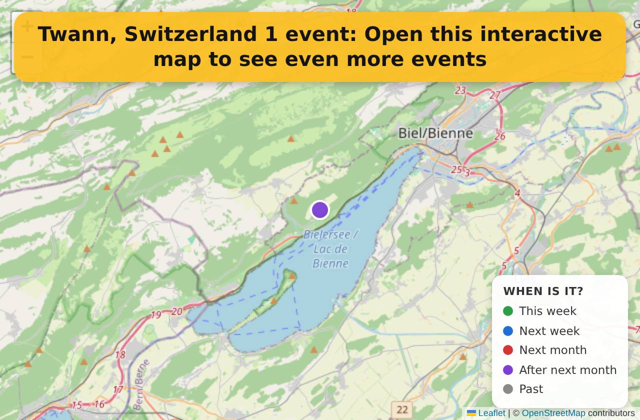 Map of events in Twann, Switzerland on the interactive EVENTULIST map