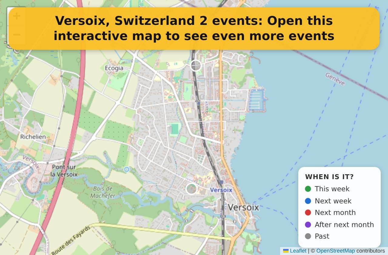 Map of events in Versoix, Switzerland on the interactive EVENTULIST map
