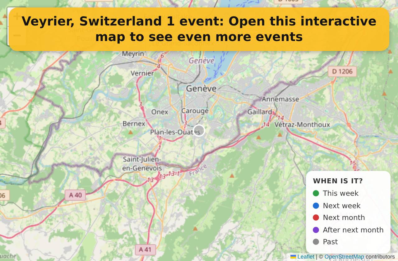 Map of events in Veyrier, Switzerland on the interactive EVENTULIST map