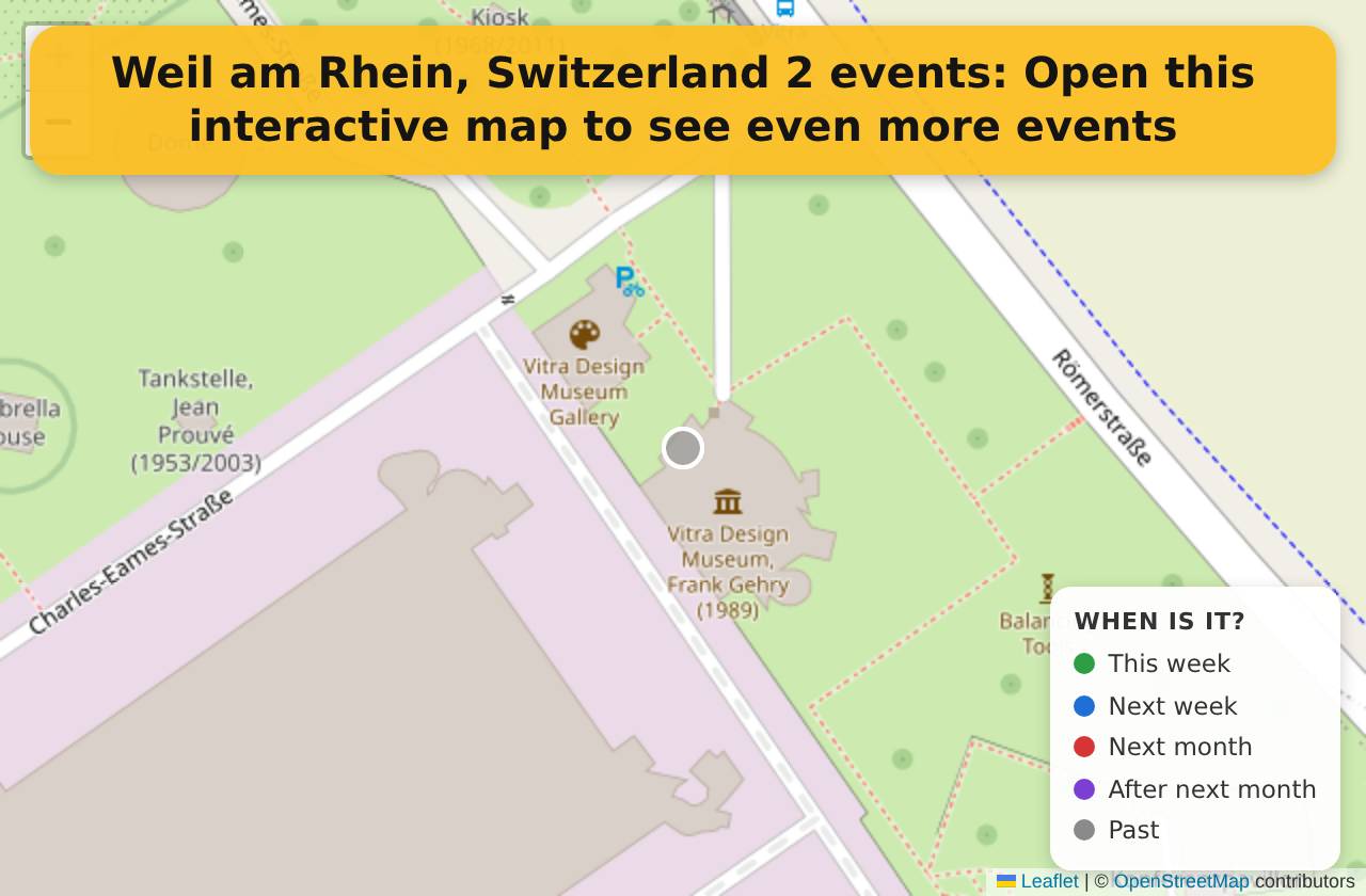 Map of events in Weil am Rhein, Switzerland on the interactive EVENTULIST map