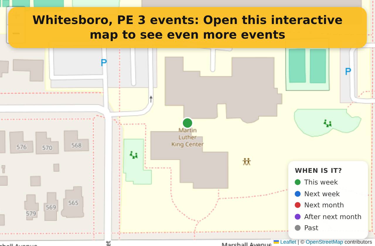 Map of events in Whitesboro, PE on the interactive EVENTULIST map