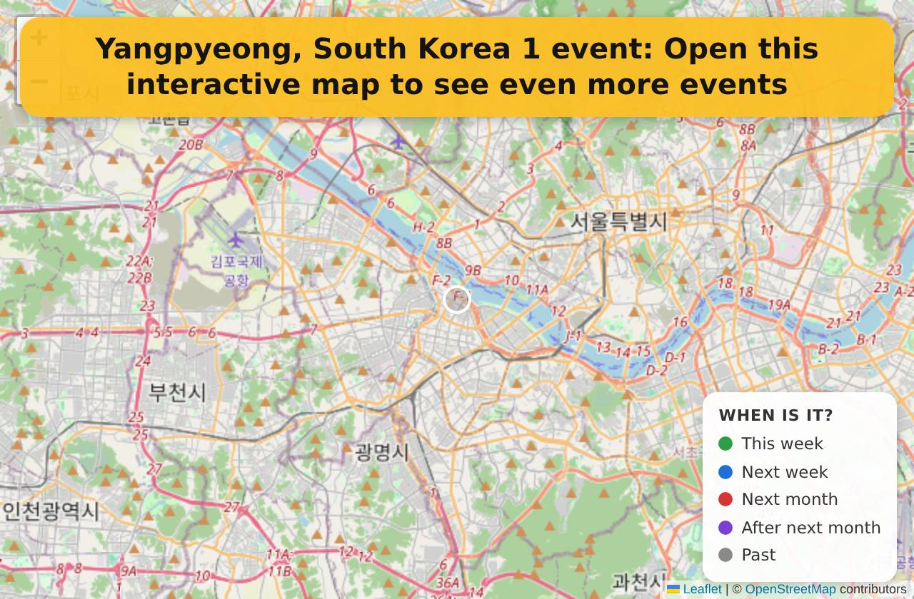 Map of events in Yangpyeong, South Korea on the interactive EVENTULIST map